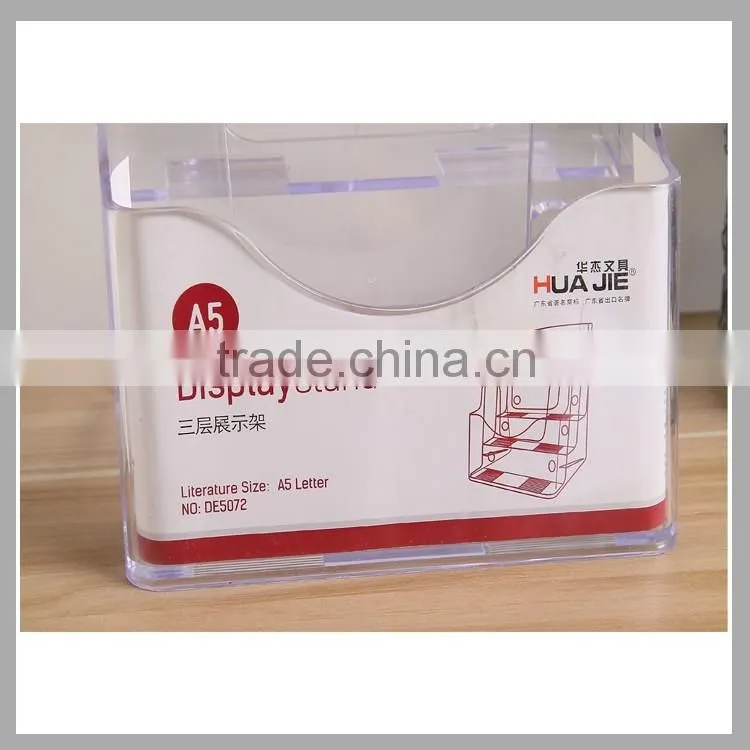 Three layer desktop menu display stand A5 brochure holder