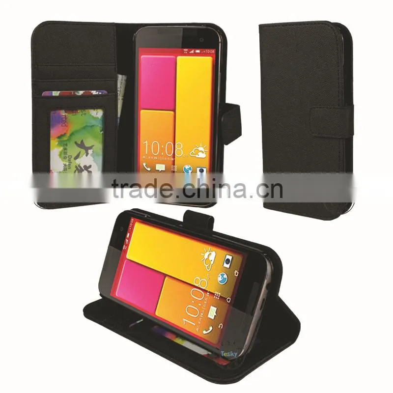factory direct sell wallet with card slots pu leather phone case for htc butterfly 2