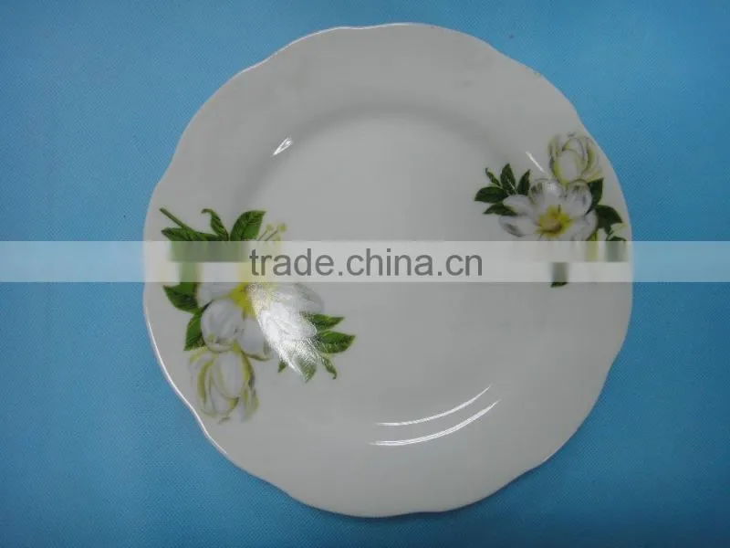 daily use ceramic porcelain dishes plate with flower design