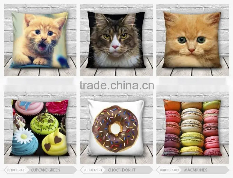 top sales nylon fashion colorful design 3d digital print pillowcases fullprint decorative throw pillow covers seat cushion Cover