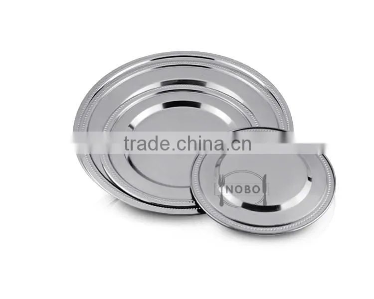Shiny Round Shape Stainless Steel Wedding Charger Plates