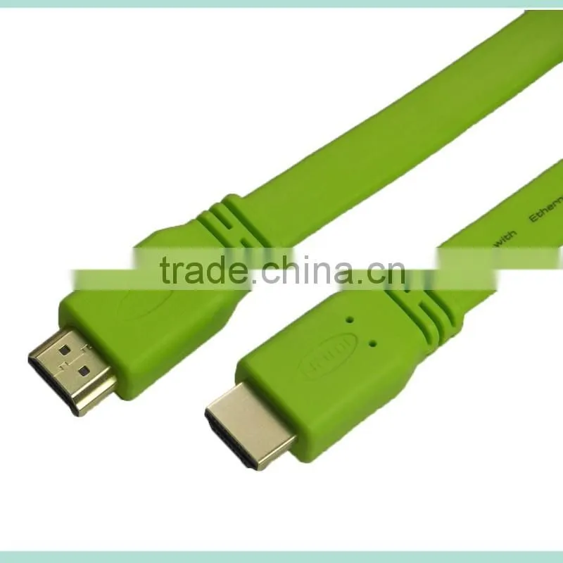 Green high speed HDMI Cable with Ethernet and Gold connector support 3D and 4K from 0.5-100m