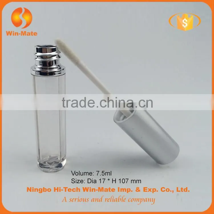 2015 new style clear acrylic good quality electroplate bling lip gloss case