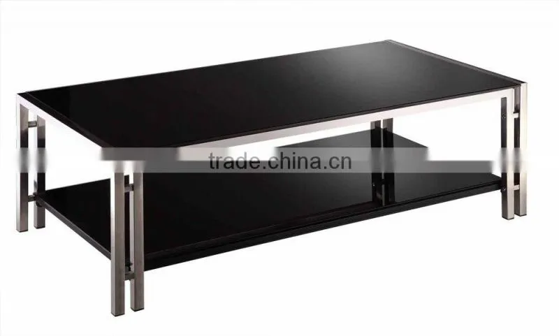 Luxury black glass coffee table SJ152