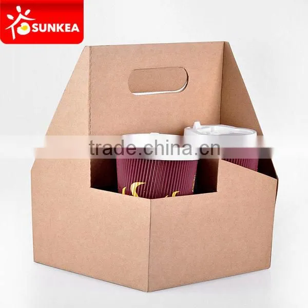 Wholesale Coffee Cup Carriers, Drink Trays,4 Cup Pulp Board Carrier Trays in China