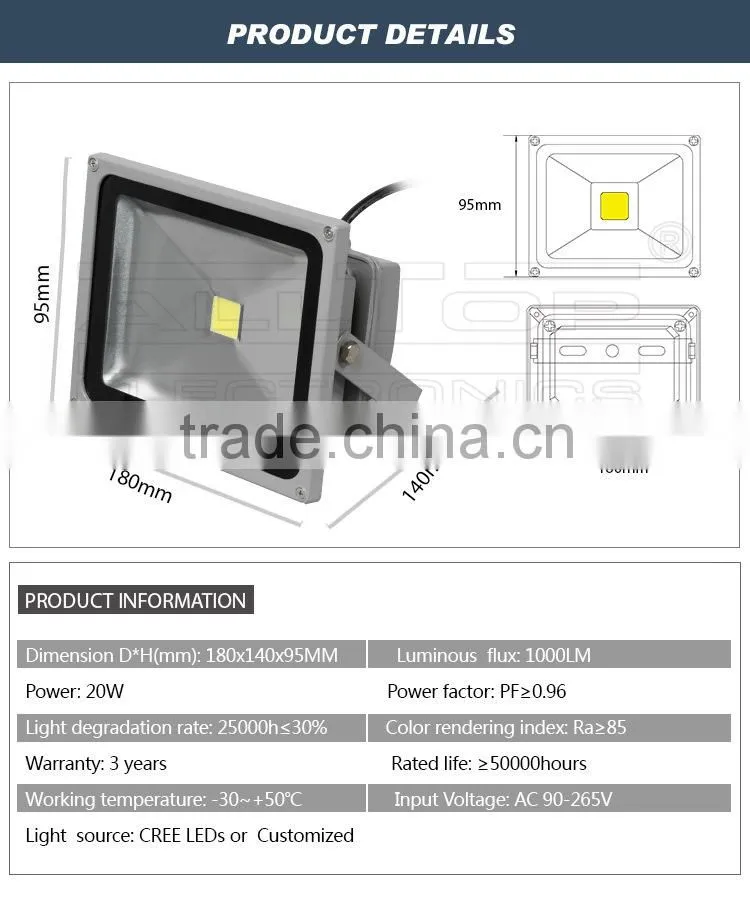IP67 Waterproof rechargeable portable cob 20w mini floodlight