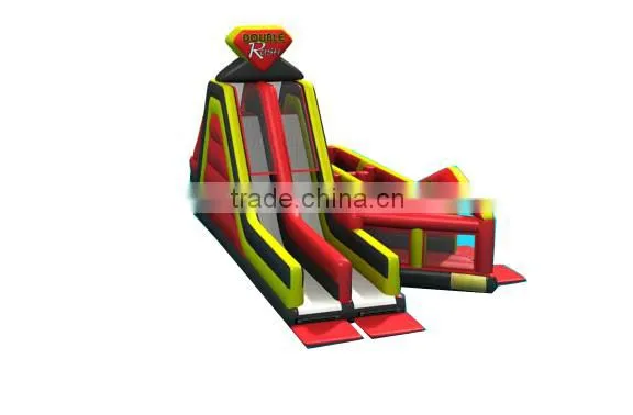 41ft long double rush inflatable slide obstacle for sale