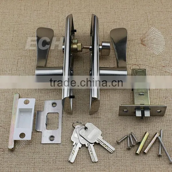 high quality Zinc alloy glass door handle with lock