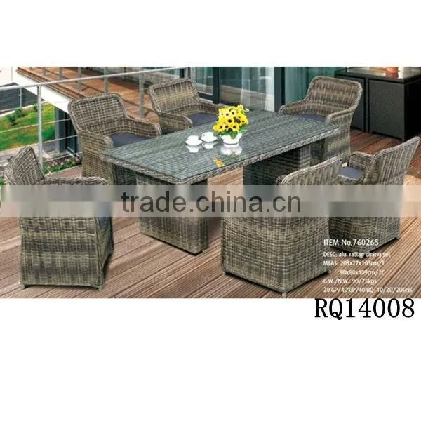 Modern Restaurant Tables and Chairs Rattan Alum frame