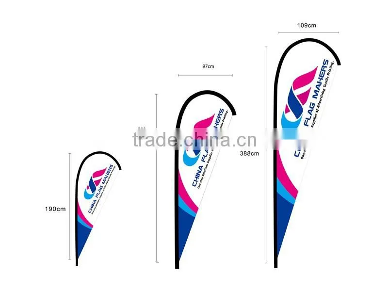 cheap teardrop roadside beach flag and banner,teardrop banner custom