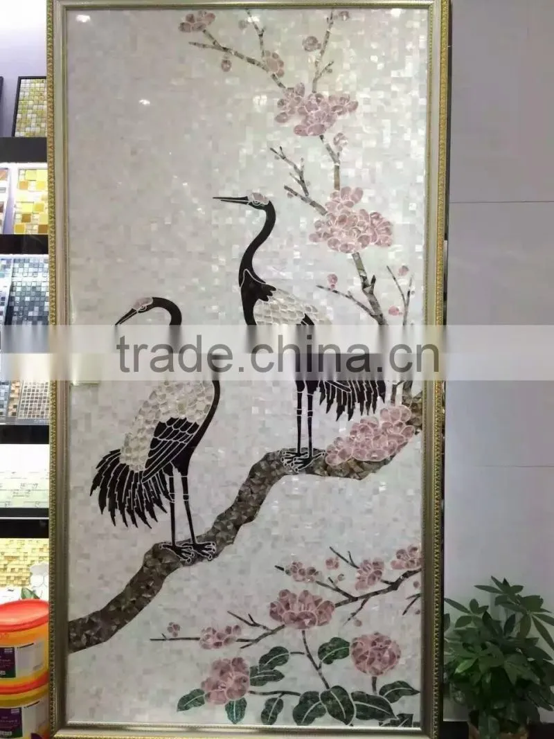 2016 Unique pattern mother of pearl carving decorative material