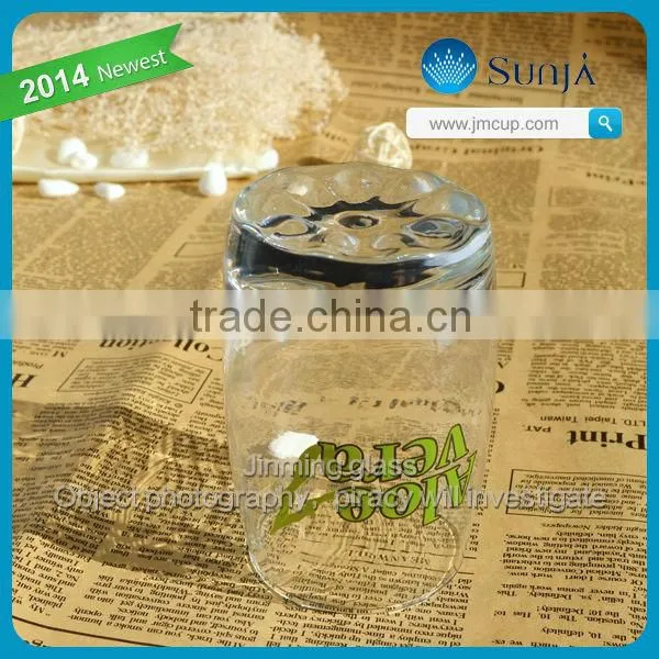 OEM Logo Glass tumebler special shape bottom Soda Mini glass cup Small volume soda glass tumbler cup
