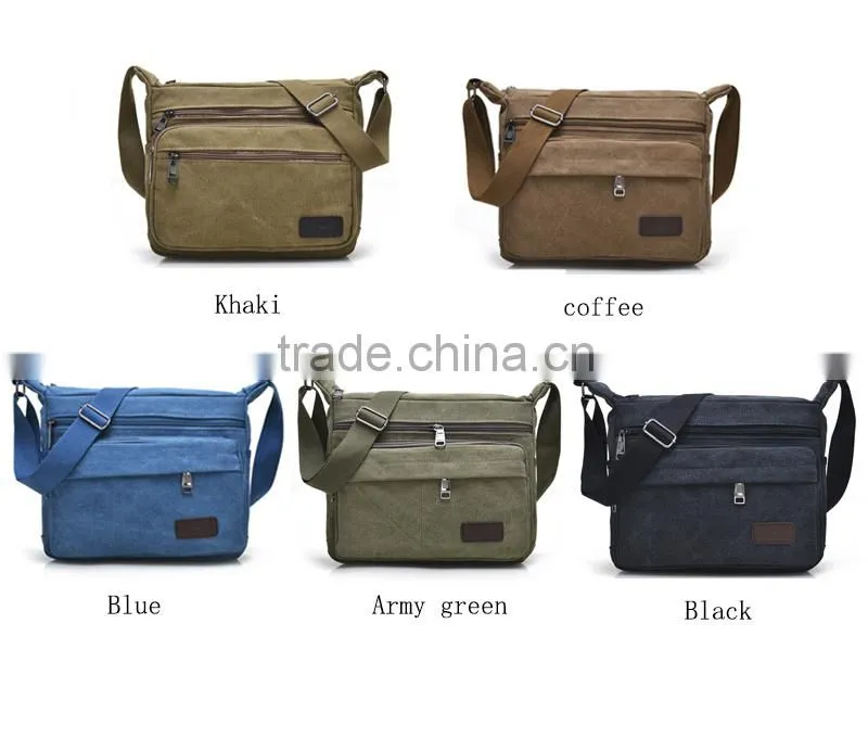 Vintage canvas shoulder messenger bag for men