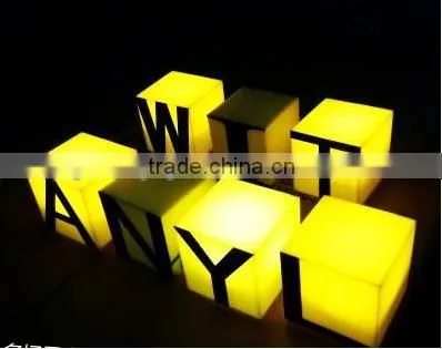 rechargable battery operated wedding party night club bar glowing light up decoration letter led table lamp