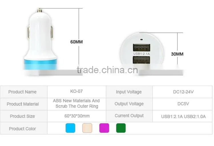 new item 2 usb wireless car charger with smart short circuit protect
