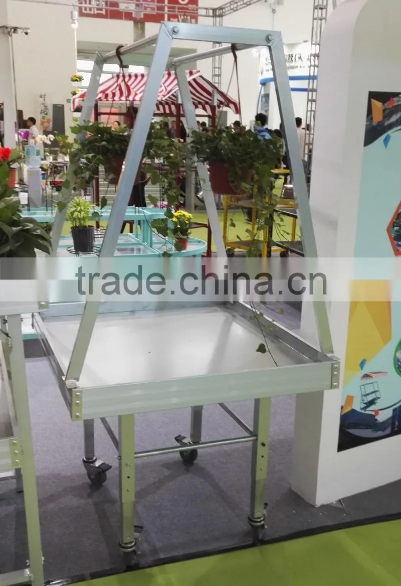 Aluminium show tables for water planting with hanging bar