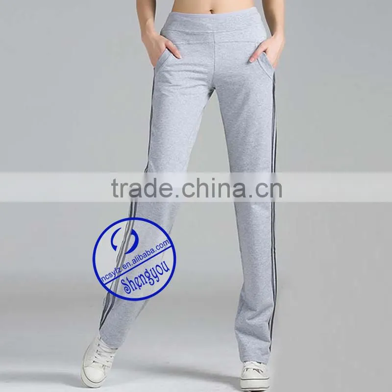 Wholesale custom hot sale quality cotton plain women jogger pants
