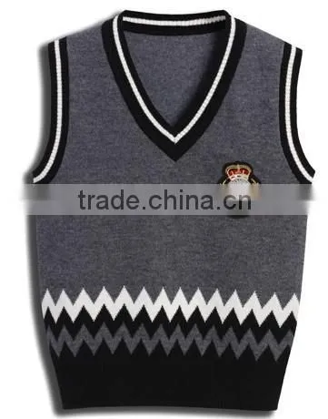 customised knitwear sweater vest school uniform children vest sweater