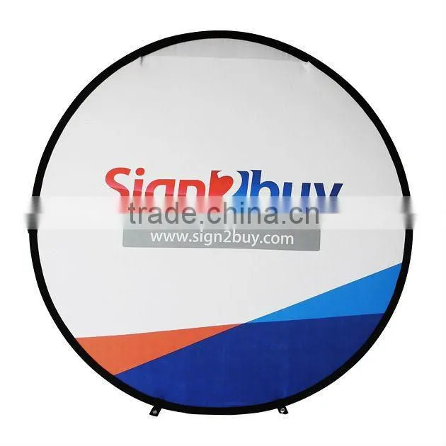 Fabric A-Frame Banner has 2.5' Diameter Round Design, Popup Banners