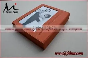 Magnet Fabric Linen Cloth Photo Storage Box with Window