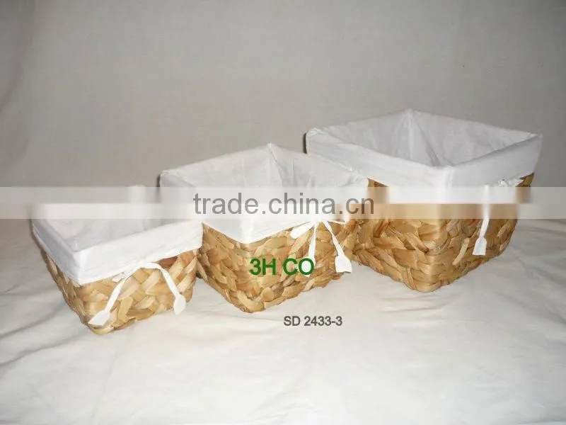 2015 New Product Water Hyacinth Hamper for Home Decoration and Furniture