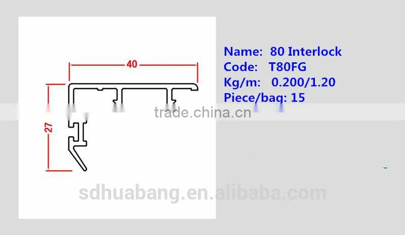 pvc u profile 80 interlock/upvc profile factory