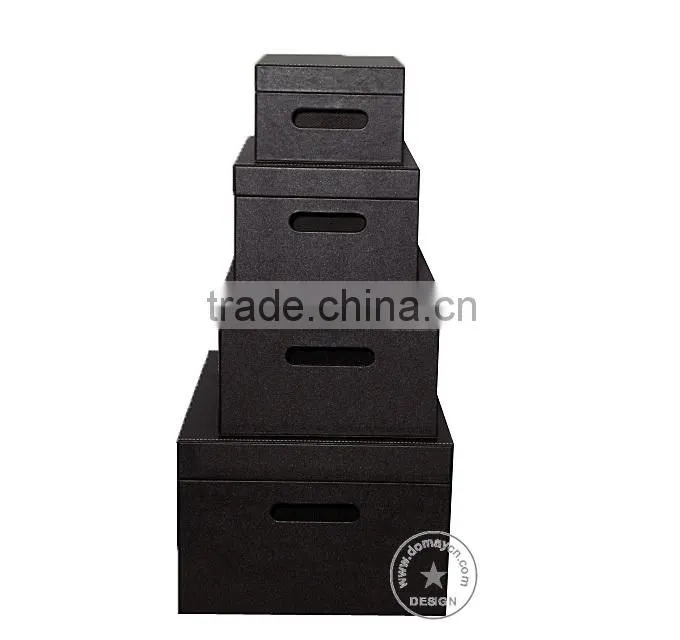 S/4 faux leather storage containers set,