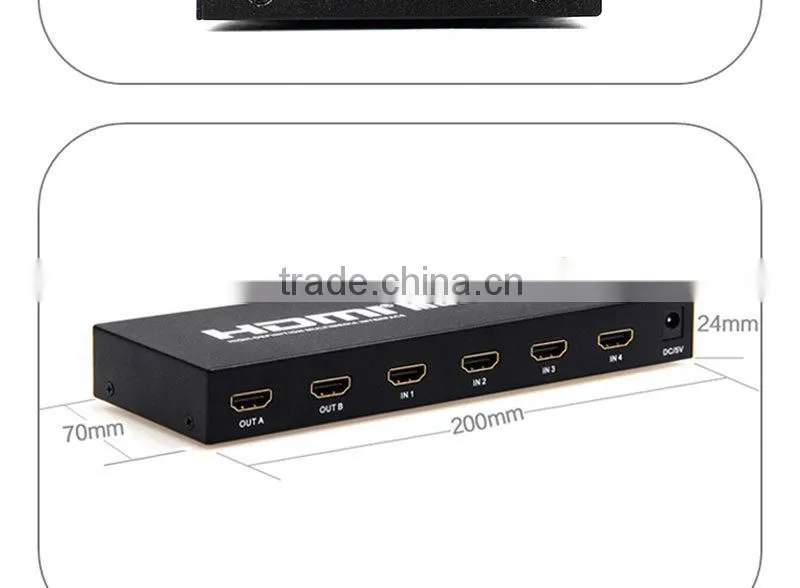 4x2 1080P HDMI Matrix Selector Switch Switcher Splitter w/ Analog Stereo output