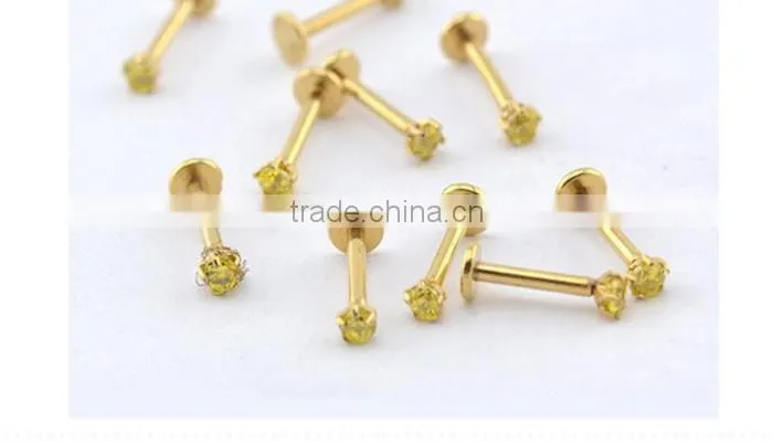 double jeweled cross labret piercing body jewelry
