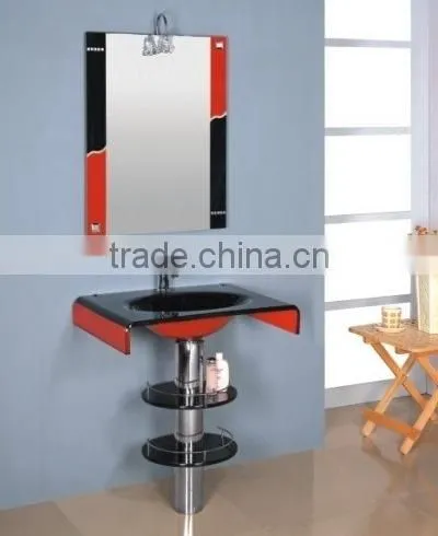 High quality bathroom glass wash basin, glass vanity