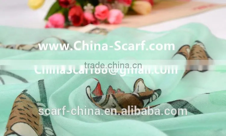 Wholesale owl viscose scarf