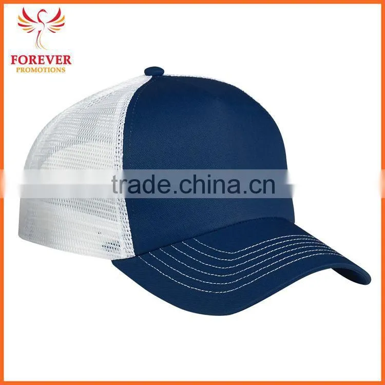 Embroidery 5 Panel Mesh Back Unique Design Custom Logo Cotton Baseball Cap Hat Visor