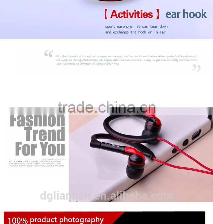 ULDUM sports factory price earhook sport earphone for mp3 mp4 earphone