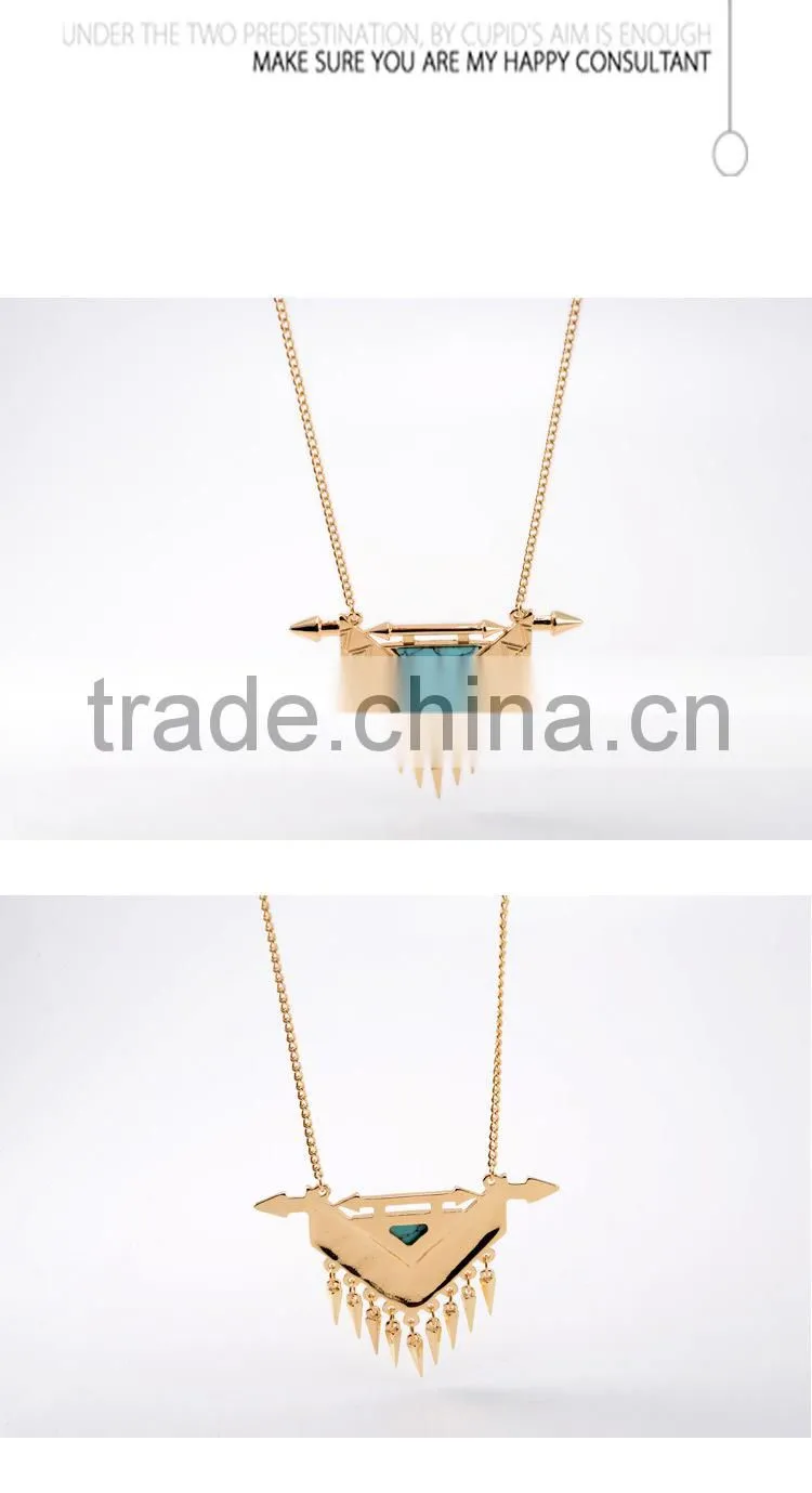 Jewerly factory wholesale triangle turqiuose necklace