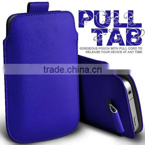 For iPhone 5 Premium Soft PU Leather Pull TAB Slip Pouch Case Cover