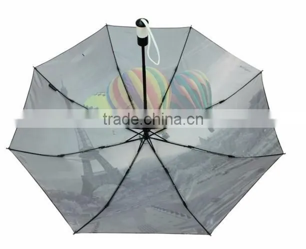 custom 190t fabric material landscape photo print straight umbrella