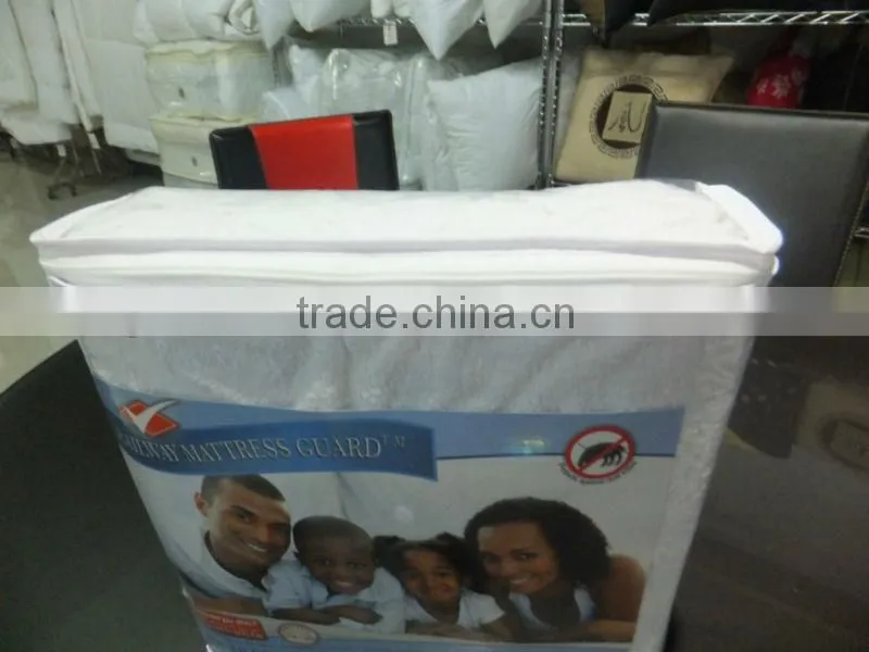 100% terry cotton waterproof mattress protector/mattress cover/mattress pad for hotel /home