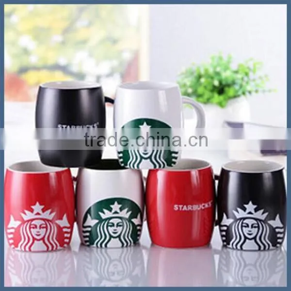 Grade A custom printing porcelain starbucks coffee mug