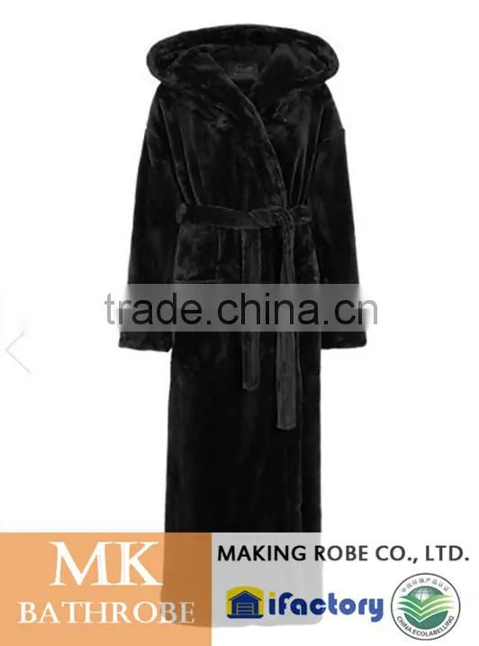 Ladies Hooded Luxury Fleece Dressing Gown