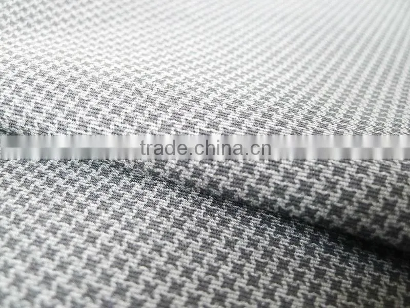 Check woven twill t c shirt fabric