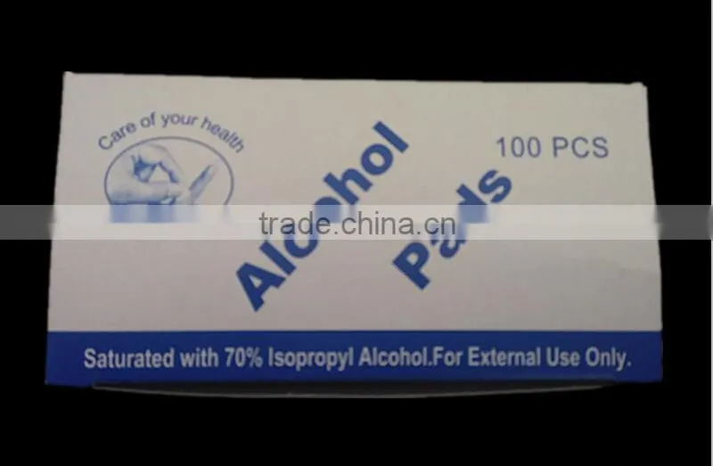 Alcohol prep pads saturated with 70% isopropyl alcohol