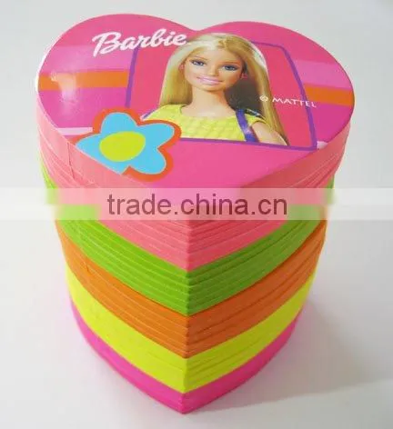 fancy sticky notes with love shaped