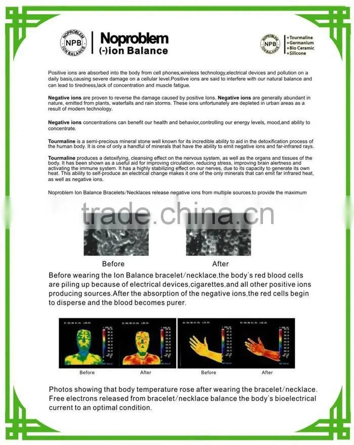 Noproblem P035 FDA cool man germanium scalar charm power tourmaline stainless silicone fashion health bracelet