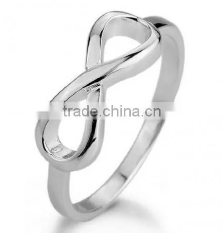 Wholesale 925 Sterlig Silver Infinity Ring Silver Infinity Symbol 8 Ring High Polished