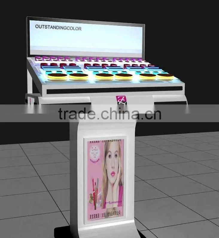 Floor standing acrylic nail polish stand holder cosmetic display and acrylic make up organizer for acrylic cosmetics showcase