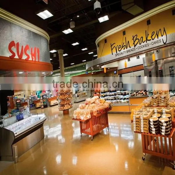 food display rack/wood bread display rack for supermarket and store