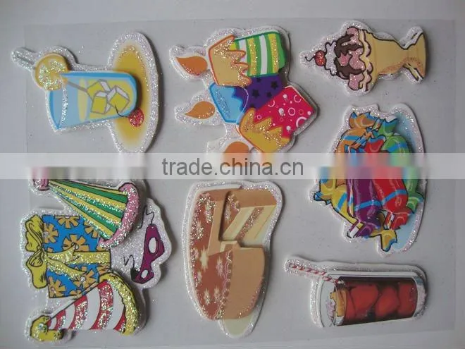 2015 hot selling glitter Chipboard sticker for birthday