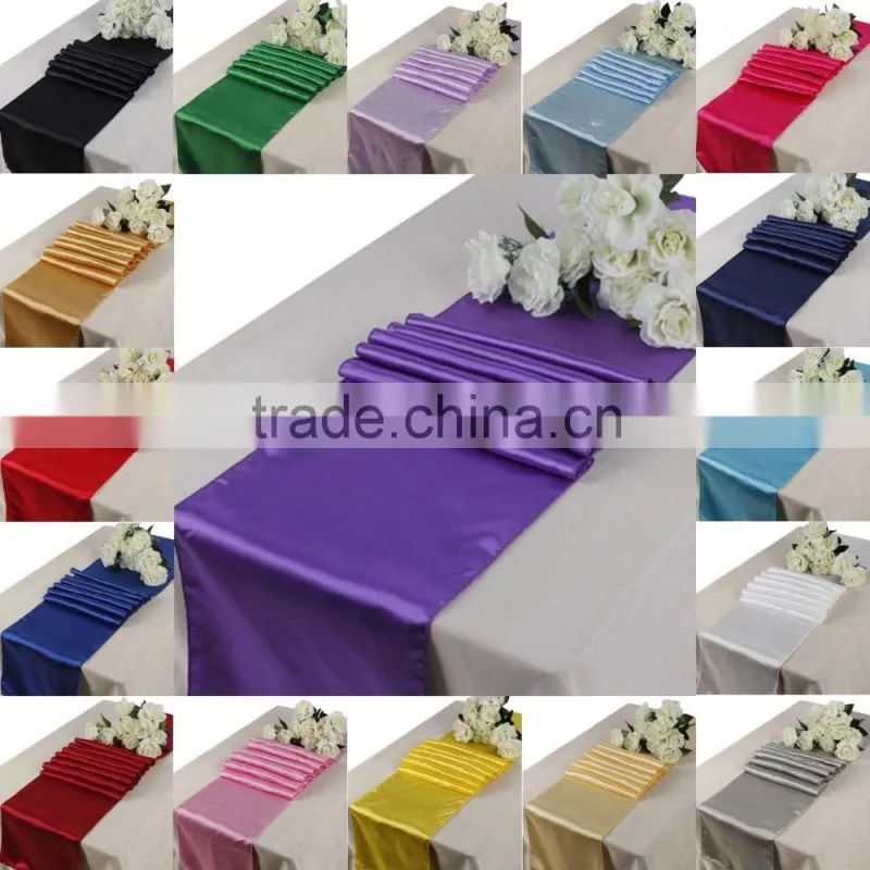 5% discount! 12" X 108" (30cm x 275cm) Satin Table Runner For Wedding Party Decoration