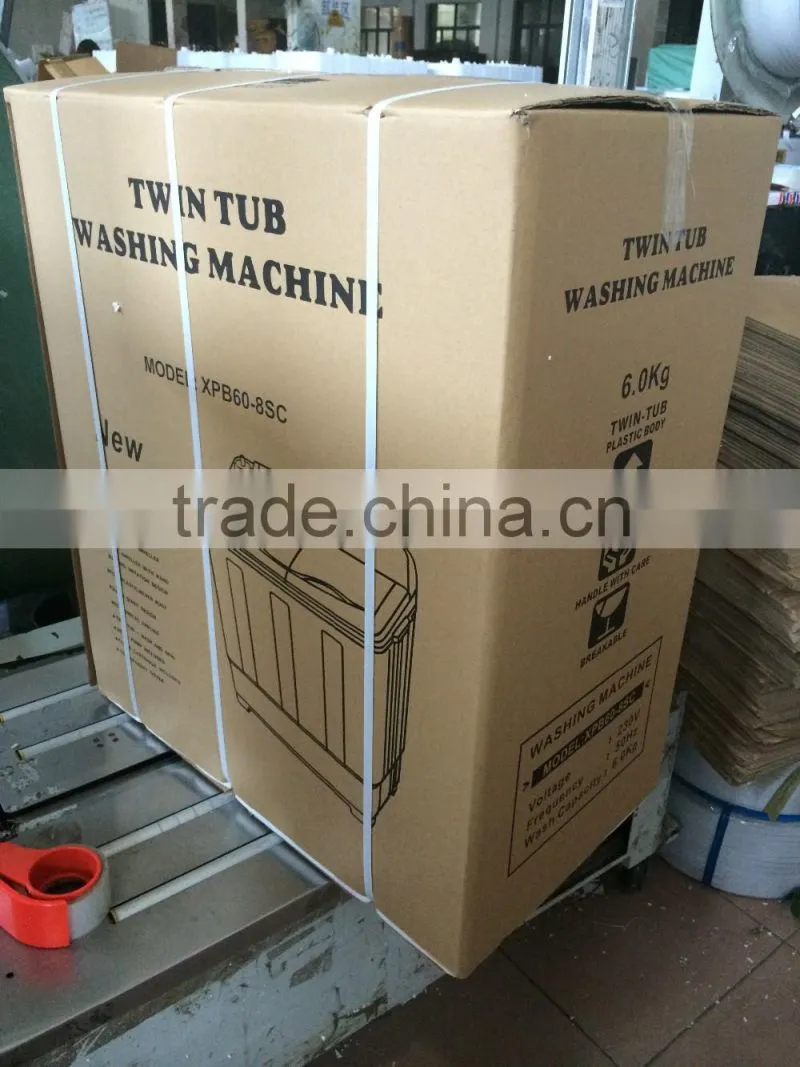 6.0kg two tubs decorated plastic washing machine with spin dryer