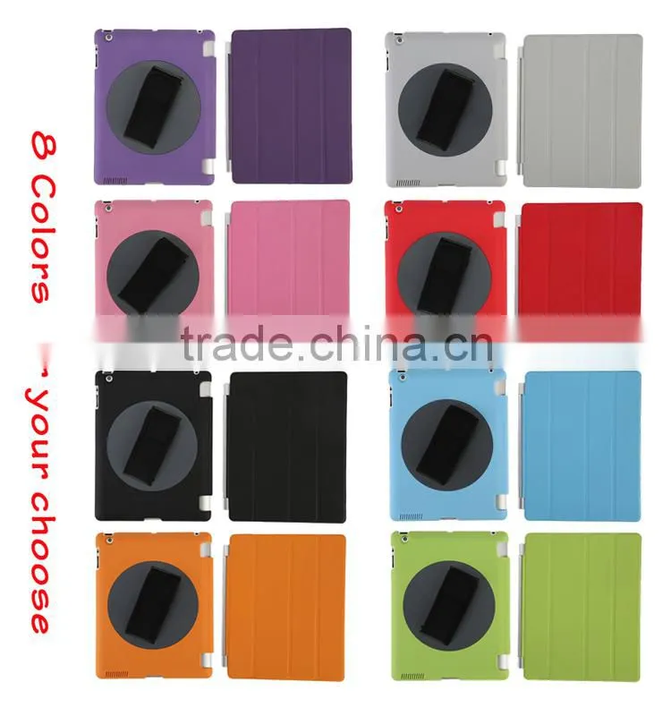 Special design 360 rotating handheld PU cover for ipad air 2 case